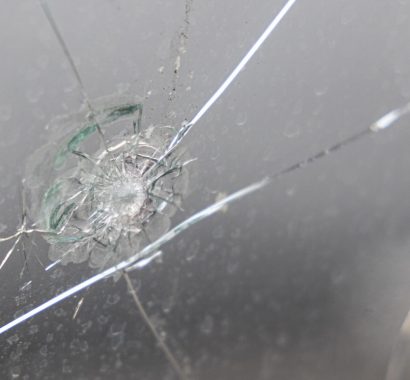 Cracked windscreen windshield of a car vehicle